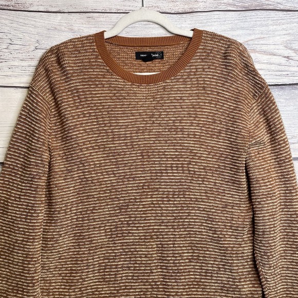 Treasure & Bond  Nordstrom Size L Brown  Mens Soft Crew Neck Sweater - Picture 3 of 15